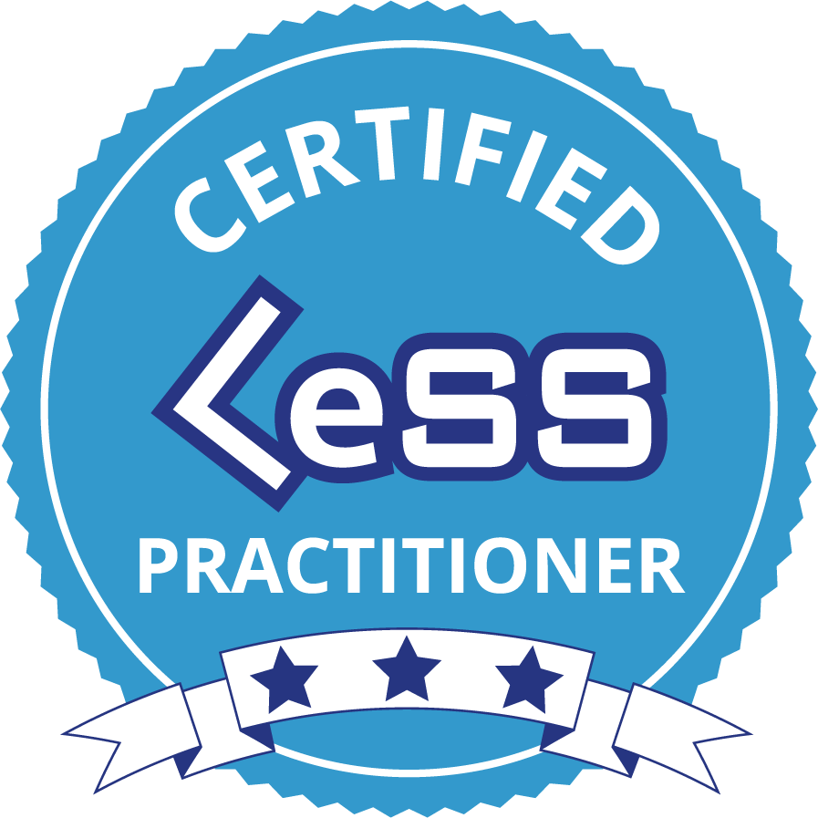 Certified LeSS Practitioner Course Badge - https://www.leansherpas.com/clp