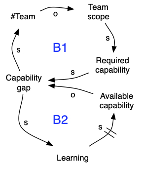 system diagram for team specializing in function, component or domain